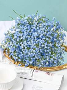 12 Stück (53 cm) - Künstliche Schleierkraut Blumen, weiße Schleierkraut Blumen mit langen Stielen, echte Berührung künstliche hellblaue Schleierkraut Gypsophila für Hochzeit Brautstrauß, Party Arrangement, Heim Dekoration, Schlafzimmer Dekoration, Tisch Dekoration, Außen Dekoration, Garten Dekoration, Vase Füllung Dekoration, Hochzeit Dekoration und Raum Dekoration