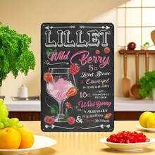 1 件 2D 平面鸡尾酒主题复古风格金属标牌，8x12 英寸墙壁艺术装饰，适合家庭、酒吧、咖啡馆作为幽默墙壁艺术，是送给朋友和家人以及节日装饰的理想礼物 - 随机孔样式