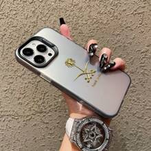 Funda de teléfono con el diseño de un árbol de palma de dátiles dorados de Arabia Saudita, apta para modelos 14 promax, 16 promax, hombres; botón con acabado electrolítico apta para modelos 13/14, mujeres; resistente a golpes para modelos 11 promax, 13 pro; con disipación de calor para modelo 15 promax; y funda para modelo 16 plus.