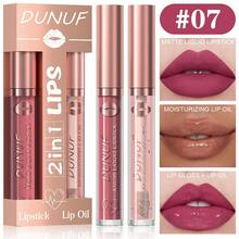 DUNUF Lip Gloss Lip Oil Set 2 Pieces Set Not Easy To Stick Cup Matte Lip Gloss Set Waterproof Long-Lasting Non-Fading Moisturizing - Multicolor - View 19