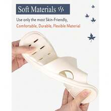 New-  Women's Shower Slipper, Quick Rying Non-Slip Slippers, Bathroom Hou & Pool San, In-Oor Slipper For Gym, Soft Sole, Beige, Size S, M, L, XL - 6-7 位小姐 5-6 位男士 - 查看 3