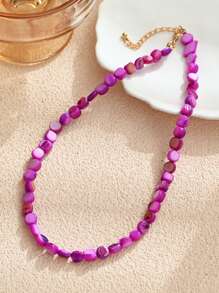 1/2/3/6/9pcs Multi-Color Natural Shell Asymmetrical Stone Sea Star Necklace Bracelet Set, Suitable For Women Spring/Summer Daily, Beach, Holiday & Casual Wear