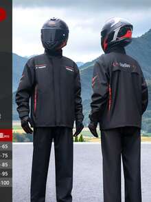 Motorcycle Rain Suit Set, Separate Waterproof Poncho & Pants, Unisex Rainwear For Riding Motorcycle, Motorbike, Electric Bike, Polyester Insulation,Galentines,Puppy,Carnival,Party Decorations,Spring Summer Picks,Brides Maid Gifts,Room,Bedroom Decor,Beach,Travel,For Men,For Women,Vacation,Cute Stuff - Multicolor - View 5