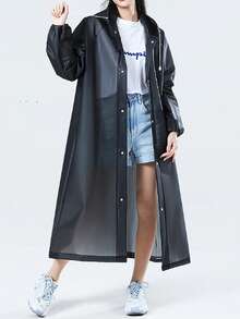 3pcs Black High-Quality Thick EVA Full Body Adult Raincoat - Sports Raincoat With Buckle Front, Semi-Transparent Design And Elastic Cuffs, Suitable For Outdoor Cycling, Hiking, Running - Lightweight And Portable, Outdoor Rain Protection | Full Body Raincoat | Windproof EVA Insulation, Galentines, Puppy, Carnival, Spring Summer Picks, Brides Maid Gifts, Room, Bedroom Decor, Bedroom Decor, Beach, Travel, For Men, For Women, Vacation,Cute Stuff - Black - View 5