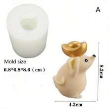 3D 老鼠硅胶模具翻糖蛋糕巧克力模具用于蜡烛制作 DIY 手工树脂模具用于石膏蜡模