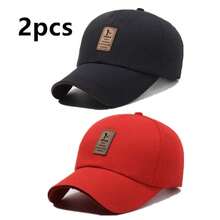 2pcs Men's Retro Patch Decorated Baseball Cap