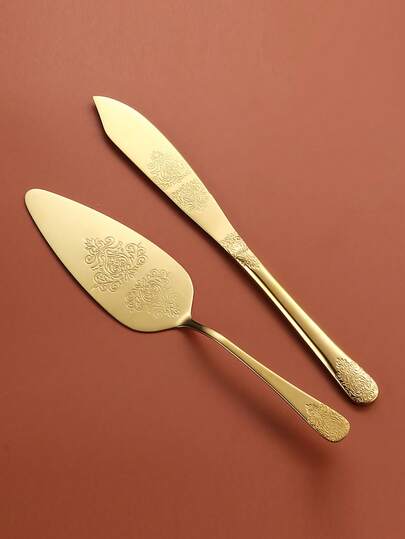 2 件套不锈钢烘焙用具奶酪和面包刀和抹刀套装，适用于披萨、蛋糕、馅饼、面包，非常适合餐厅、婚礼、生日派对、甜点和蛋糕切割、披萨服务、理想的学习礼物、圣诞节和返校礼物