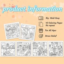 《女孩时光》涂色书1册：22*21厘米，返校必备，舒缓压力，激发想象力，家居绘画系列。带有可移除的横线，方便收藏。适合成人和青少年，包含可爱温馨的日常活动，帮助放松身心（温暖空间涂色）。涂色书不含马克笔。返校必备学习用品。 - 彩色 - 查看 3