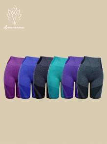 Paquete de 6 piezas en 6 colores Pantalones cortos de yoga para damas adecuados para el ejercicio de yoga, frescos, cómodos, casuales y sin apretar. Pantalones deportivos para mujeres de moldeo corporal que levantan y soportan el glúteo, pantalones de yoga.