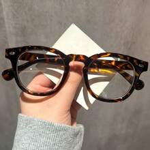 Bingkai Oval Kecil Retro Warna Beige, Cermin Ringan Datar Warna Beige Klasik untuk Perjalanan, Cocok untuk Pemakaian Sehari-hari di Luar Ruangan - Clear - View 3