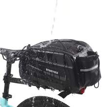 Bolsa de portaequipajes trasero para bicicleta de gran capacidad y carcasa rígida, bolsa de baúl impermeable para ciclismo - Negro - Ver 8
