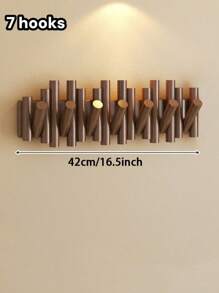 1 Pc Cylindrical Piano Key-Shaped Solid Wood Coat And Hat Rack, Wooden Decorative Hook Wall-Mounted Hook, Wall And Door Rear Hook Foldable Door Rear Hook, Bedroom Nail-Free Storage Rack Coat And Hat Hook, For Storing Keys, Hats, Clothes, Chains And Accessories, Suitable For Decorating The Entrance And Foyer, Behind The Door, Bedroom And Living Room Walls