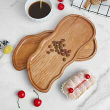 1pc Asymmetrical Rosewood Tray, Wooden Tray For Home Use, Tea Tray, Cup Tray, Breakfast Tray, Can Hold Pastries, Breads, Snacks, Desserts, Also Suitable For Commercial Serving Tray
