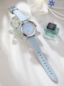 1 Peça Relógio de Pulso Quartz com Pulseira de Silicone Minimalista Casual Feminino, Versátil para Uso Diário