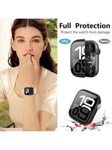 Estuche protector de 10 piezas de PC + Vidrio Templado de marco completo, resistente a golpes y con diseño elegante, compatible con 38/40/41/42/44/45/46/49mm, compatible con Ultra/SE/Series 10/9/8/7/6/5/4/3/2/1, accesorio de reloj inteligente