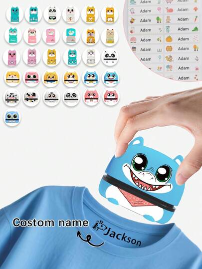 1 pezzo Timbro per nome carino e divertente di colore nero, in plastica impermeabile, personalizzato per studenti e uso aziendale. Timbro per firma autografa, compatto, senza bisogno di ferro, regalo unico ideale per lei, studenti, lavoratori per anniversari, compleanni, casa, scuola, vacanze