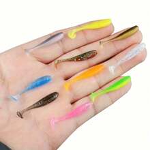 1 Pack Of 50pcs, 3.5cm/1.38in Soft T-Tail Fishing Lures, Fishing Baits For Lure Fishing, Outdoor Sea Fishing, Fishing Tackle (Mixed Colors)