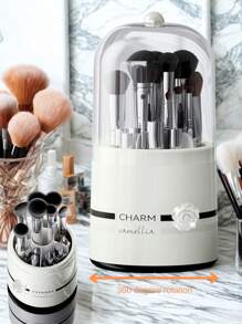 360° drehbare Make-up Organizer Box, leichter Kunststoff Kosmetik Aufbewahrung, drehendes Design - ideal für Pinsel, Lippenstifte, Eyeliner und Lidschatten - Aufsteller für Arbeitsplatte, keine Stromversorgung nötig, Make-up Organizer | Modernes Ästhetik | Kunststoff, Schminktisch Make-up Organizer