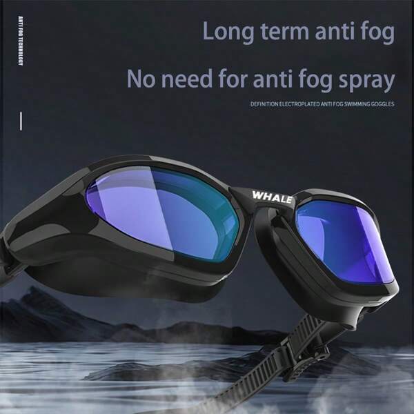 1pc Whale Swimming Goggles - Anti-Fog, Flexible & Comfortable, Long-Lasting Fog Prevention, Liquid Silicone Lens, Light Beige-Friendly, White, For Adults
