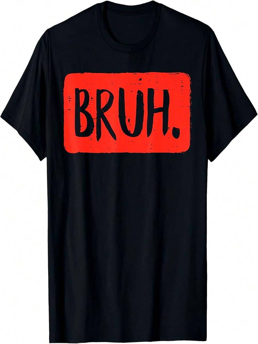 % Cotton Brothers Funny Quotes Brothers Mom Slang Boys  Teenagers Youth-Shirt - Black - View 1