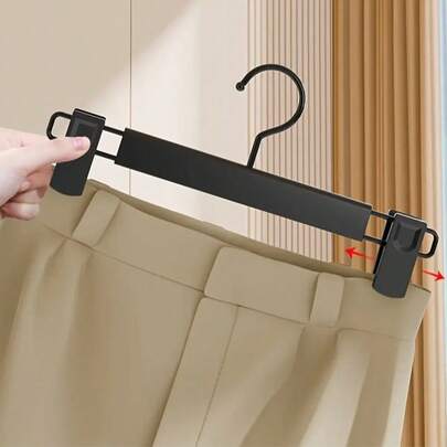 10 cabides antiderrapantes de metal para serviços pesados – Sistema versátil e expansível para pendurar calças/saias/shorts – Solução compacta para armazenamento de armários para apresentação de roupas domésticas e de butique – Cabideiros elegantes e resistentes