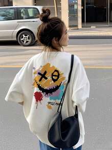 200g Pure Cotton T-Shirt 2025 Summer Ladies New Short Sleeve Pure Cotton Holiday Pattern Short Sleeve Round Neck Couple Wear Small Shirt Tops - 白色 - 查看 4