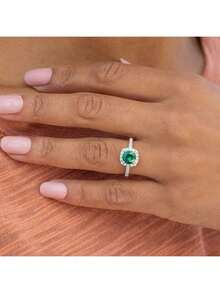 2 Pcs Fashionable Imitation Emerald Princess Rings, Suitable For Women - Symbol Of Eternal Love, Promise Rings - Perfect Holiday And Anniversary Gift For Mom - Fashion Ring Set - View 4