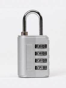 4-Digit Combination Storage Locker Lock, Black & Silver - Resettable Code Padlock Suitable For School Lockers, Gym, Cabinets, Toolboxes, Luggage Travel Essentials Travel Accessories Vacation Summer Holiday Back To School Mini Travel Products