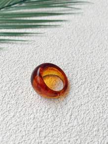 1pc Retro Minimalist Resin Ring, Fashion & High-Quality, Suitable For Daily Wear