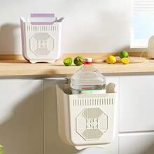 1 Foldable Trash Can, Kitchen Hanging Trash Can, Bathroom Multi-Functional Trash Can, Cabinet Hanging Garbage Storage, No Need To Bend Over, Vehicle-Mounted Garbage Storage, Kitchen No-Hole Trash Can, Cabinet Door Trash Can, Foldable Trash Can, Bathroom Garbage Basket, Can Be Hung On Most Cabinets