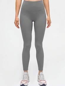 Pantalones largos de yoga para mujer, ideales para entrenamientos de fitness y yoga. Transpirables, cómodos y adecuados para uso diario fuera del gimnasio. Diseño sin apretar con tecnología de soporte y levantamiento glúteal. Pantalones de moldeo corporal perfectos para correr, hacer ejercicio o simplemente lucir un estilo deportivo moderno. - Gris - Ver 1