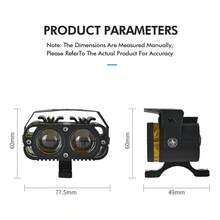 2PCS LED Auxiliary Headlight 5 Modes Magnifying Glass Red Light Demon Eye With Strobe Light For Motorcycle And Car - Black - View 3