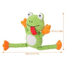 Juguetes para mascotas, muñeco de trapo para masticar y rana interactiva de peluche con forma de rana, resistente a mordiscos y con chillido