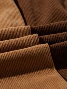 Men's Contrast Color Drawstring Waist Pocket Loose Casual Shorts - Coffee Brown - View 4