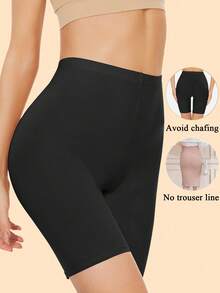 2条装女士无缝中腰休闲裤，女式平角短裤，防摩擦短裤，内衣裤，自行车短裤 - 彩色 - 查看 2