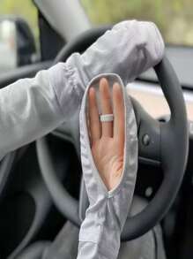 Unisex Breathable Sunscreen Arm Sleeve, Horseshoe-Shaped Gloves, Summer Driving Sleeves UV Protection, Quick-Dry Outdoor Driving Gloves