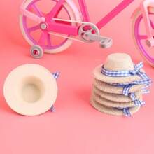 3pcs Miniature Doll House Woven Bow Knot Small Caps, Doll Doll Accessories Doll Hanging Decorations Doll Hat