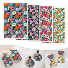 1 Blatt Transferpapier für Polymer-Ton, retro 3D Blumen Polymer-Ton Transferpapier für Polymer-Ton Ohrringe, vintage Blume Gänseblümchen Transferpapier Ton Schmuckherstellung Ölgemälde Schmuck