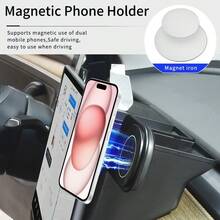 2 Packs Car Center Console Storage Box Organizer With Detachable Tissue Holder, Phone Key Clips For Vehicle Interior Organization Accessories, Auto Dashboard Caddy - Black - View 4