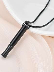 1pc Fashion Yoga Meditation Breathing Pendant Necklace, Anti-Anxiety Stress Relief Jewelry, Versatile Party Accessory, Edgy Street Sporty Hiphop Style Stainless Steel Necklace, Gift For Friends, Birthday, Popular Daily Wear Accessories - Meditation Necklace - View 4
