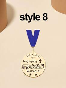 1pc Wooden Personalised Graduation Medals, Handmade Nursery And School Leavers Gifts, Personalised Nursery School Graduation Medals,Personalised Teacher Medal Gift Thank You Award School Hero Congratulations Best Teacher In The World - Red and Blue - View 49