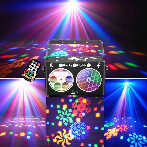 Disco Ball Light DJ Party Light, 3 In 1 Effect Strobe Light Voice Controlled Induction Music Rhythm With Remote Control Multi-Function Projection Light, Family Party Holiday Birthday Celebration KTV Carnival Club Wedding Decoration Atmosphere Light