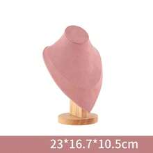 1 pieza de busto de maniquí de madera, soporte de exhibición de collar, modelo de retrato, soporte de almacenamiento de joyería, soporte de escaparate - S - Ver 9