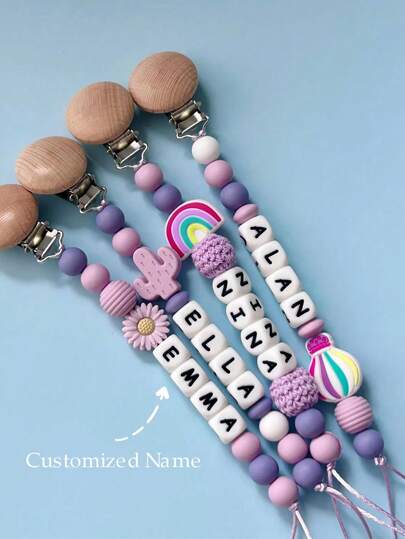 1pc Customized Anti-Drop Clip, Suitable For Students To Fix Buckle And Prevent Loss, Personalized Name Tag Pendant, Suitable For Student Customized Fixed Buckle Anti-Loss Chain, Pendant Ornaments, Friends Gift, Valentine's Day Gift, Wooden Chain Gift, Holiday Gift, Birthday Gift, New Year Gift, Birthday Accessories, Customized Christmas Decorations, Special Gifts For Men And Women, As Well As The Perfect Gift For Special/Personal Lanyard