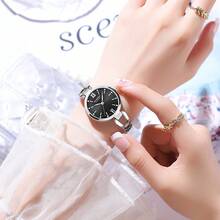 CURREN Women's Wrist Watch, Elegant Quartz Bracelet Watch, Stainless Steel Strap, Rhinestone Decorated Ladies Watch, Gift - Multicolor - View 12