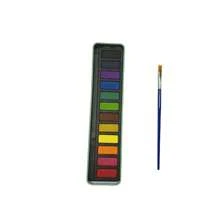 Set di 12 colori di acquerelli solidi in scatola di metallo, set di pittura ad acquerello portatile, pigmenti a mano, forniture per pittura e per il ritorno a scuola