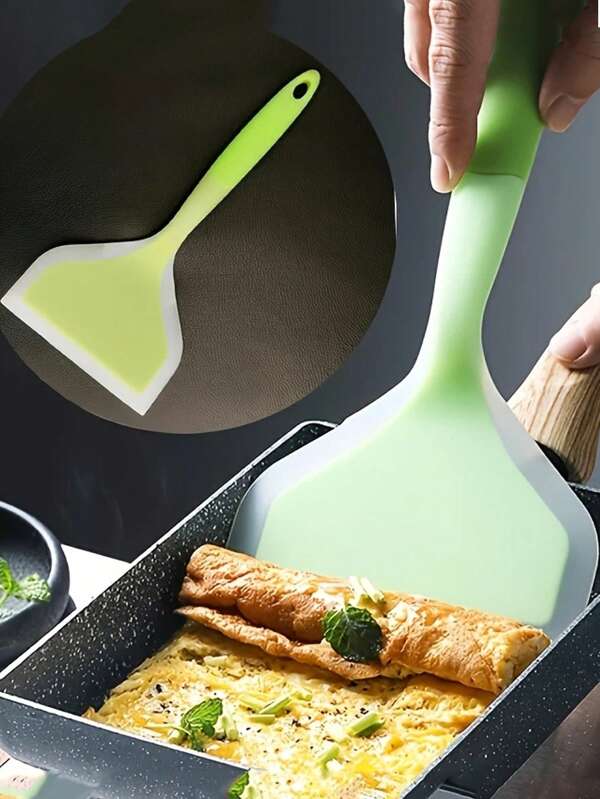 1pc High Quality Silicone Wide Spatula - Heat Resistant, Non-Stick, Ergonomic Handle - Great For Cooking Eggs, Pancakes, Steaks And More - Kitchen Utensil, Back To School Essential. Multi-Purpose, Non-Stick Silicone Scraper - Heat Resistant, Ideal For Cooking, Baking And Grilling - Perfect For Pancakes, Steaks | Kitchen Must-Have | Non-Stick Function