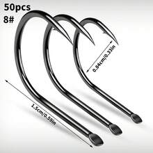 50 szt. antykorozyjnych haczyków wędkarskich do całorocznego jiggingu z unikalną główką hurtowo 2#/4#/6#/8#/10#/12#/14#/16# - Jasnoszary - Zobacz 16