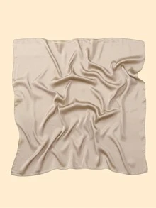 1pc Solid Color Multipurpose Windproof Insulated Neck Gaiter, 70% Silk Blend - Khaki - View 5