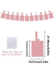 1pc SCHULKIND Banner Glitter Photo Frame Banner For First Day Of School Decorations, Classroom Bulletin Board Chalkboard Decor, Schulbeginn Party Supplies